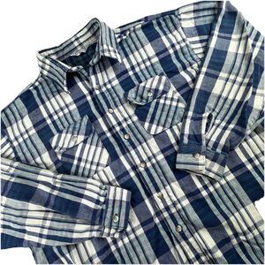 Vintage Five Brother Flannel Men 3XL Plaid Y2K Made In USA LS Shirt Pockets